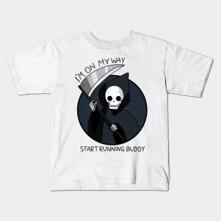 Cute Grim reaper is on his way Kids T-Shirt